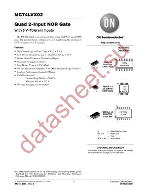 MC74LVX02DTR2 datasheet  